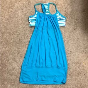 Sky blue and white Lululemon tank top, size 4